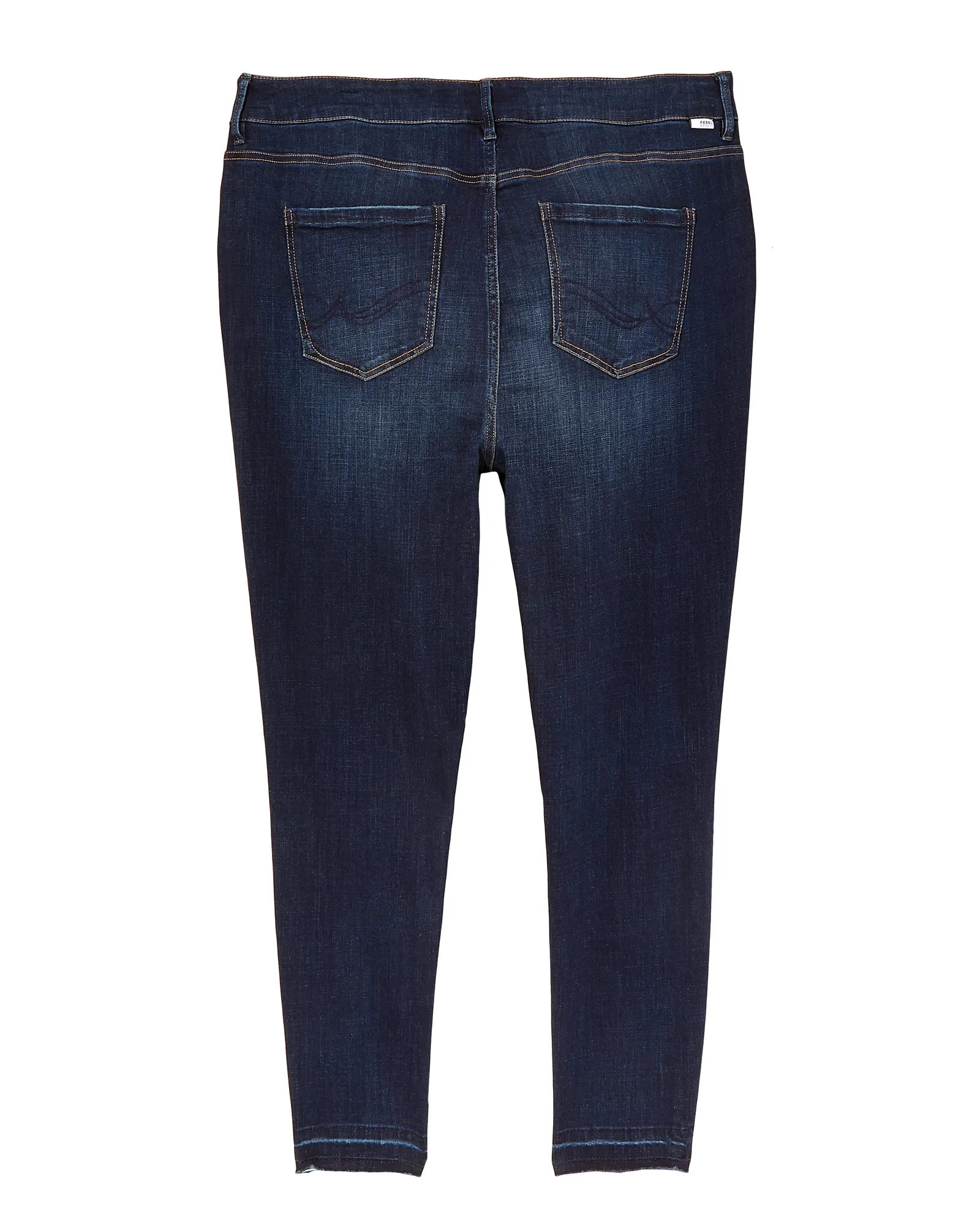 Stagg Destructed Ankle Skinny Jean with Released Hem | Dark Wash