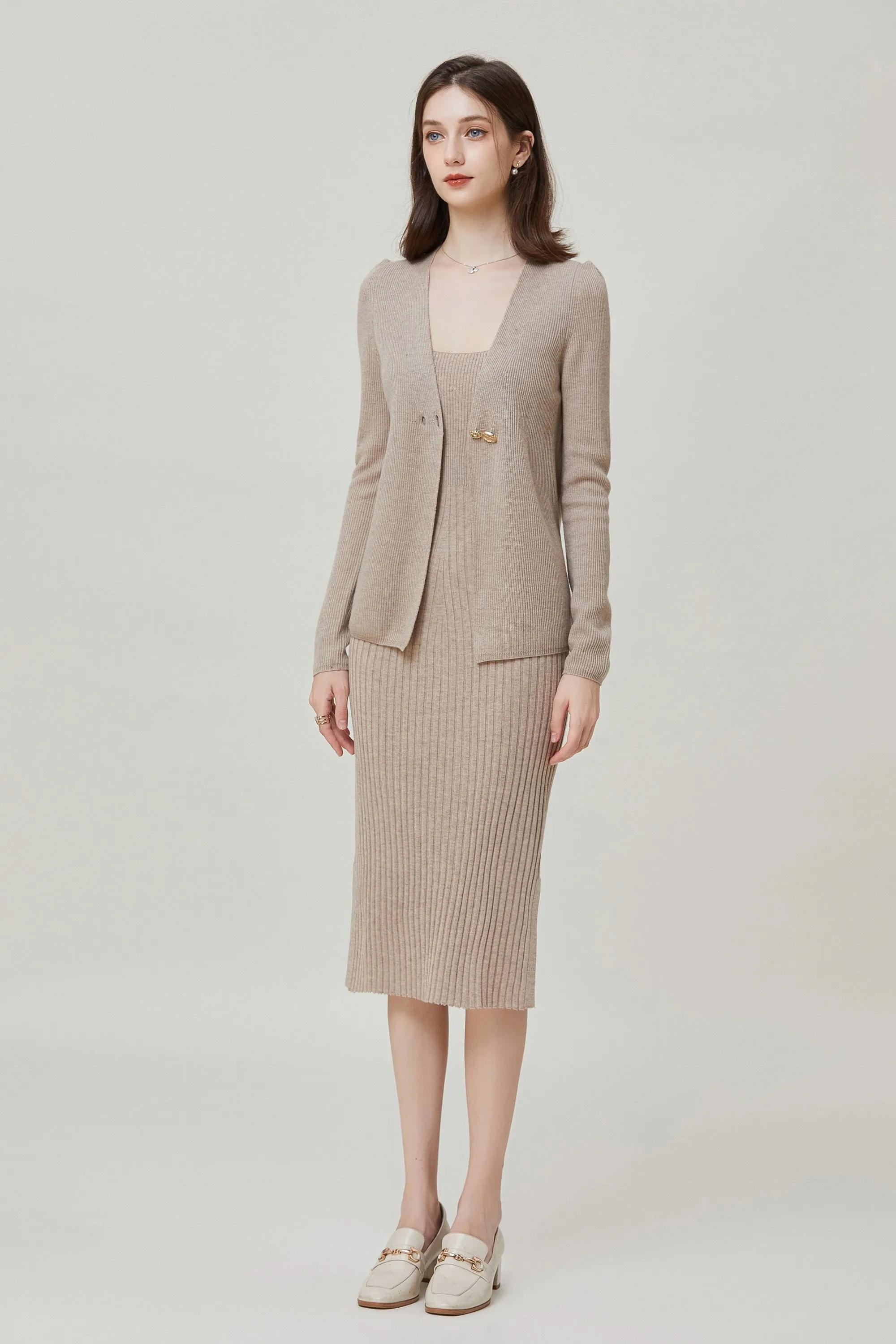 Sylphide | Delilah Stretch Wool Dress and Cardigan Set