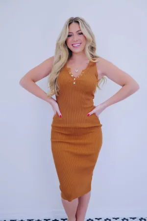 Tantalizing Body-Con Midi Dress - Carmel