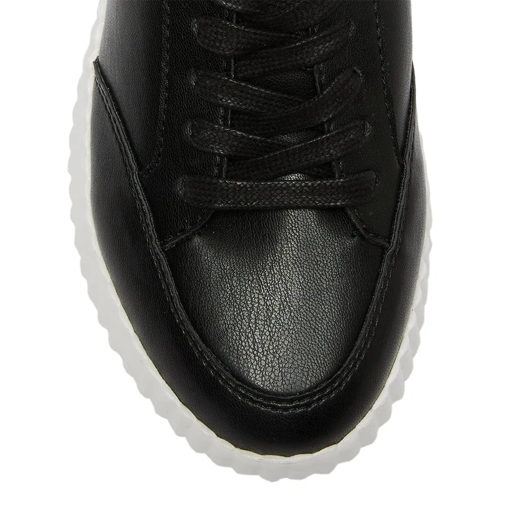 Track Sneaker in Black Smooth