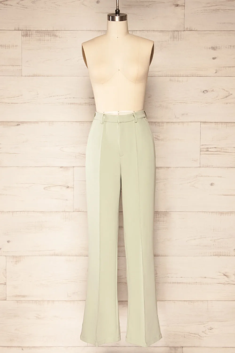 Turbine Sage | Solid Stitch Wide Leg Trousers