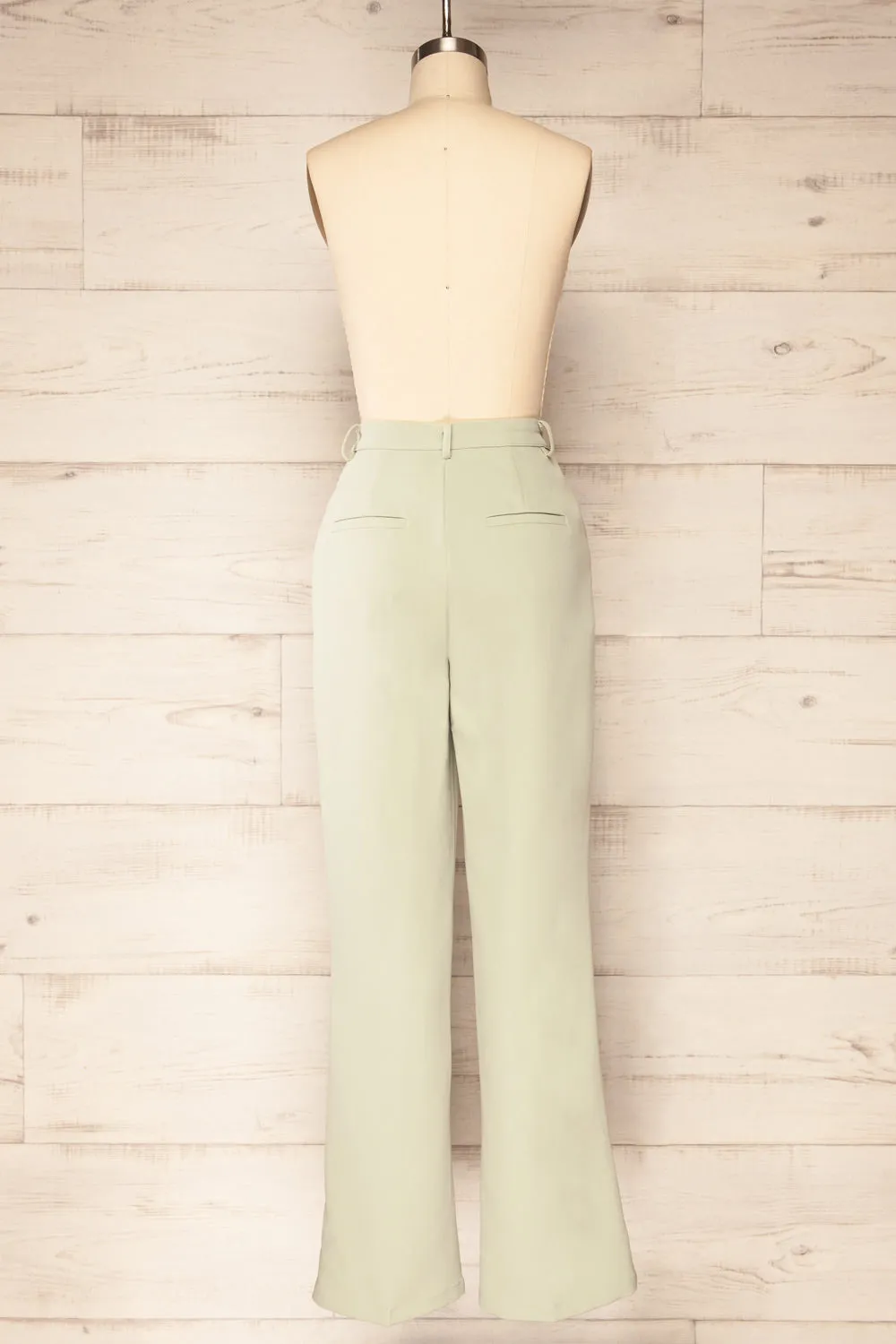 Turbine Sage | Solid Stitch Wide Leg Trousers