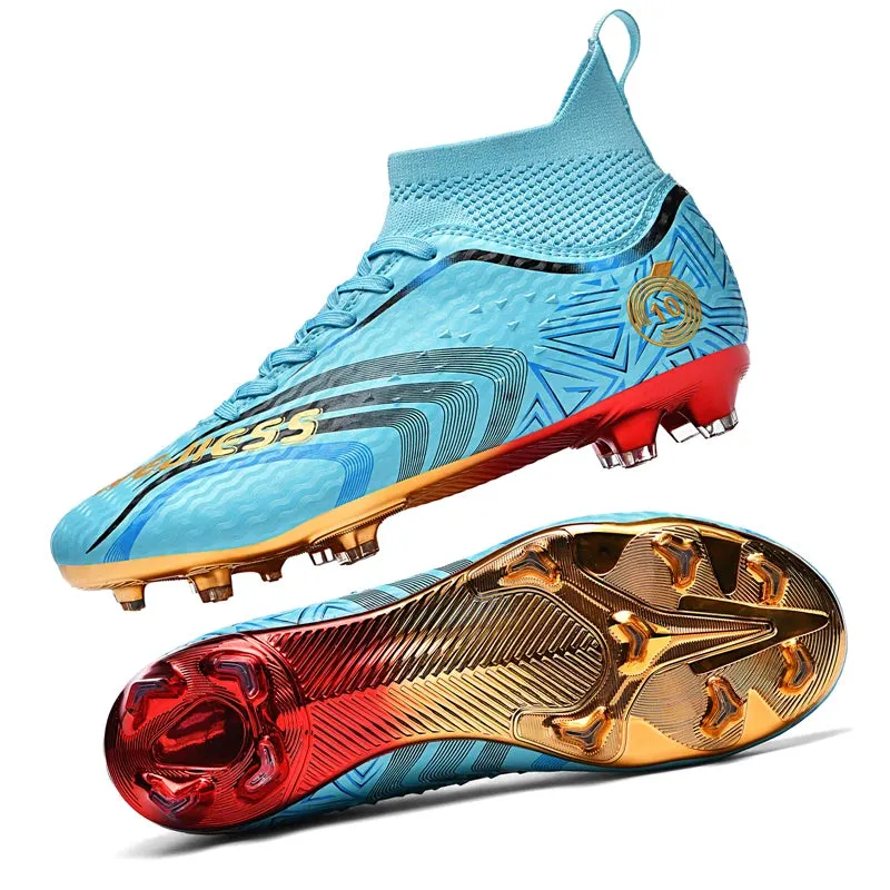 Ultralight Youth Soccer Cleats/Cristiano Ronaldo golden bottom Shoes