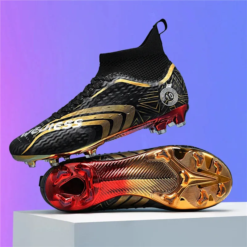 Ultralight Youth Soccer Cleats/Cristiano Ronaldo golden bottom Shoes