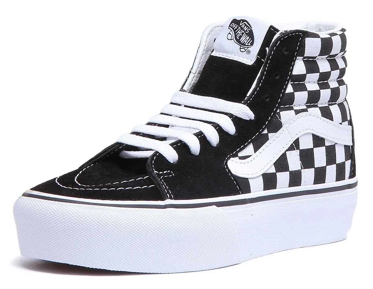 Vans Classic Sk8 Hi Platform In Black White For Women