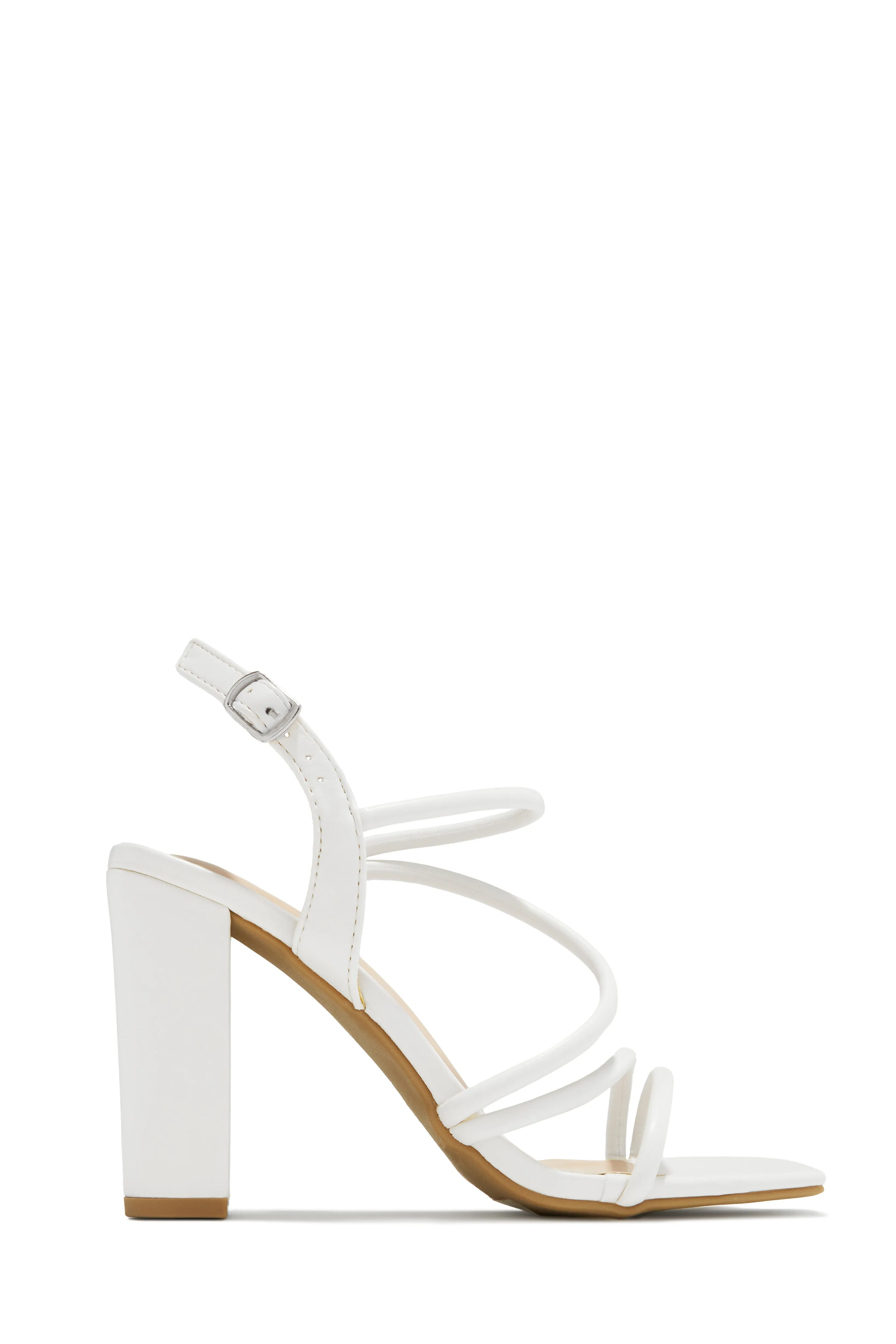 Victoria Block Heels - White