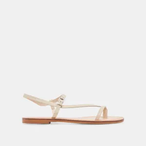 WANDRE SANDALS BONE EMBOSSED LEATHER