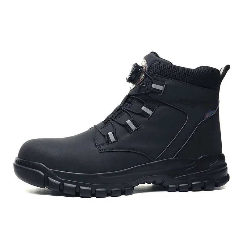 Waterproof Safety Boots Men Indestructible Steel Toe Boots Anti-smash Stab-resistant Safety Shoes Biker