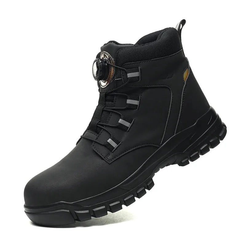 Waterproof Safety Boots Men Indestructible Steel Toe Boots Anti-smash Stab-resistant Safety Shoes Biker