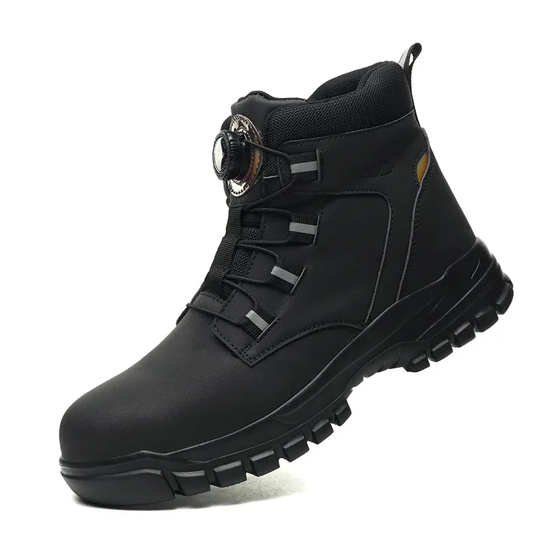 Waterproof Safety Boots Men Indestructible Steel Toe Boots Anti-smash Stab-resistant Safety Shoes Biker