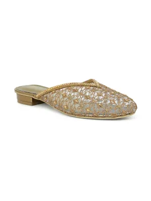 Women Antique Embellished Ethnic Mules Flats