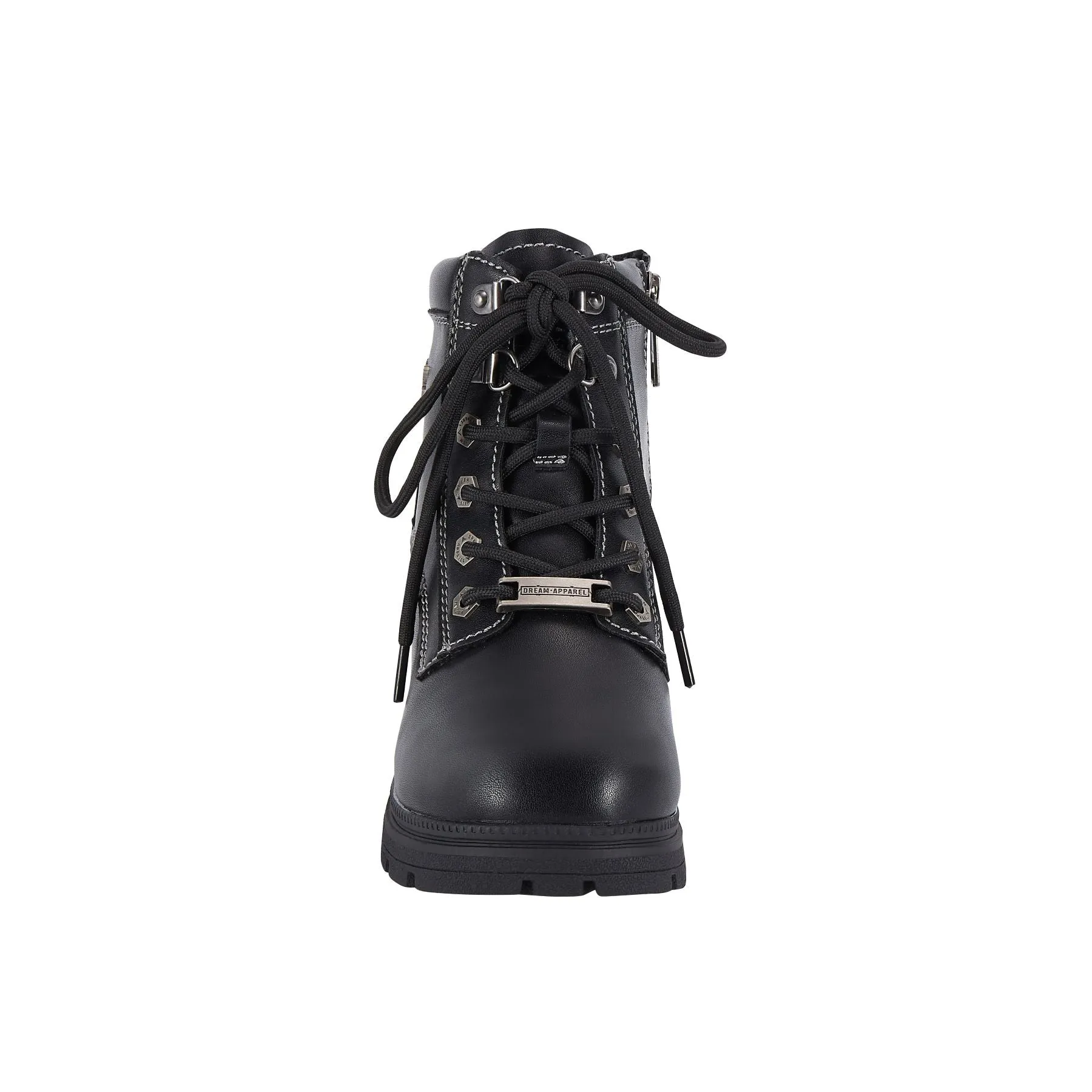 Women Leather Black Biker Boots