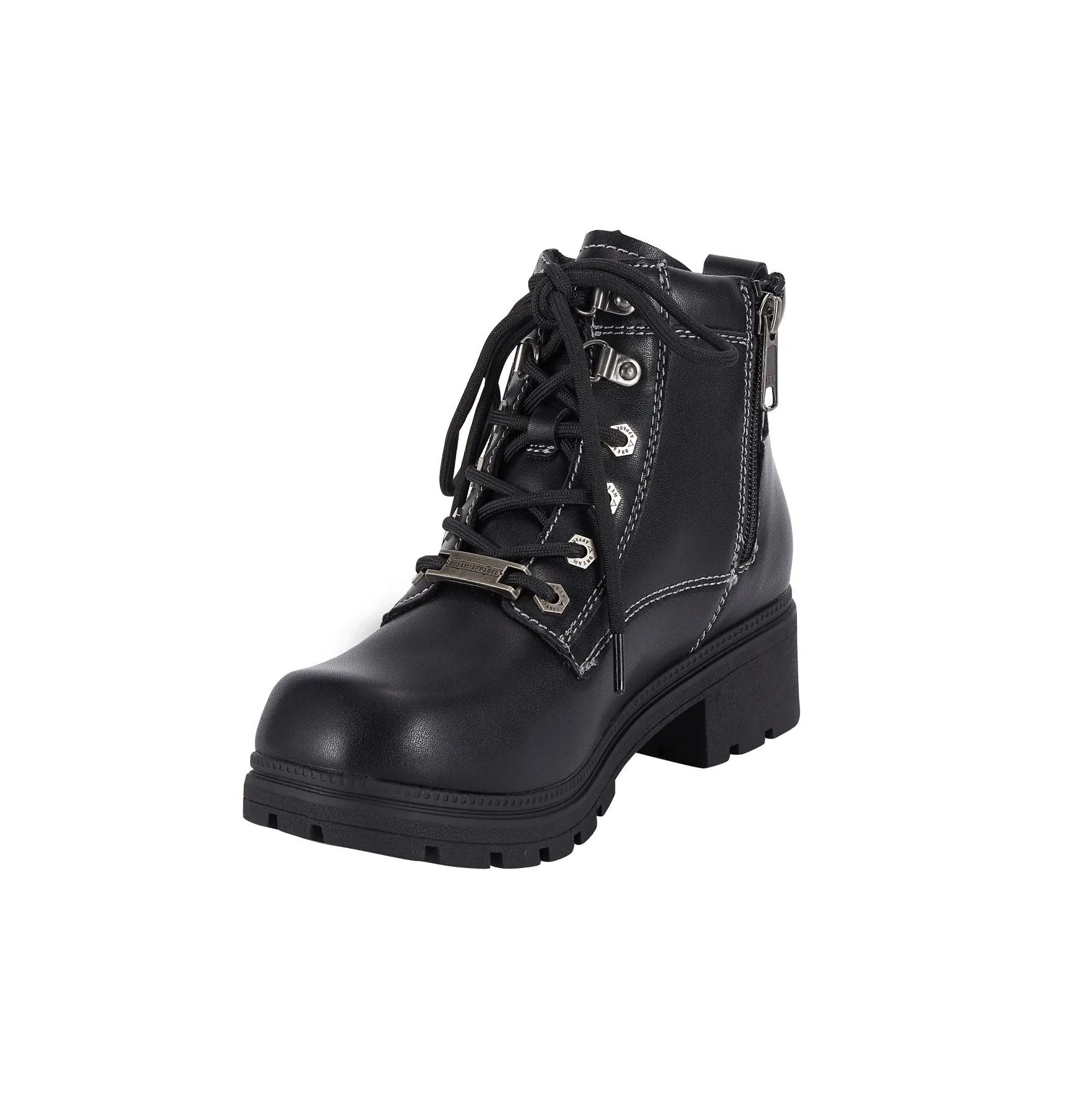 Women Leather Black Biker Boots