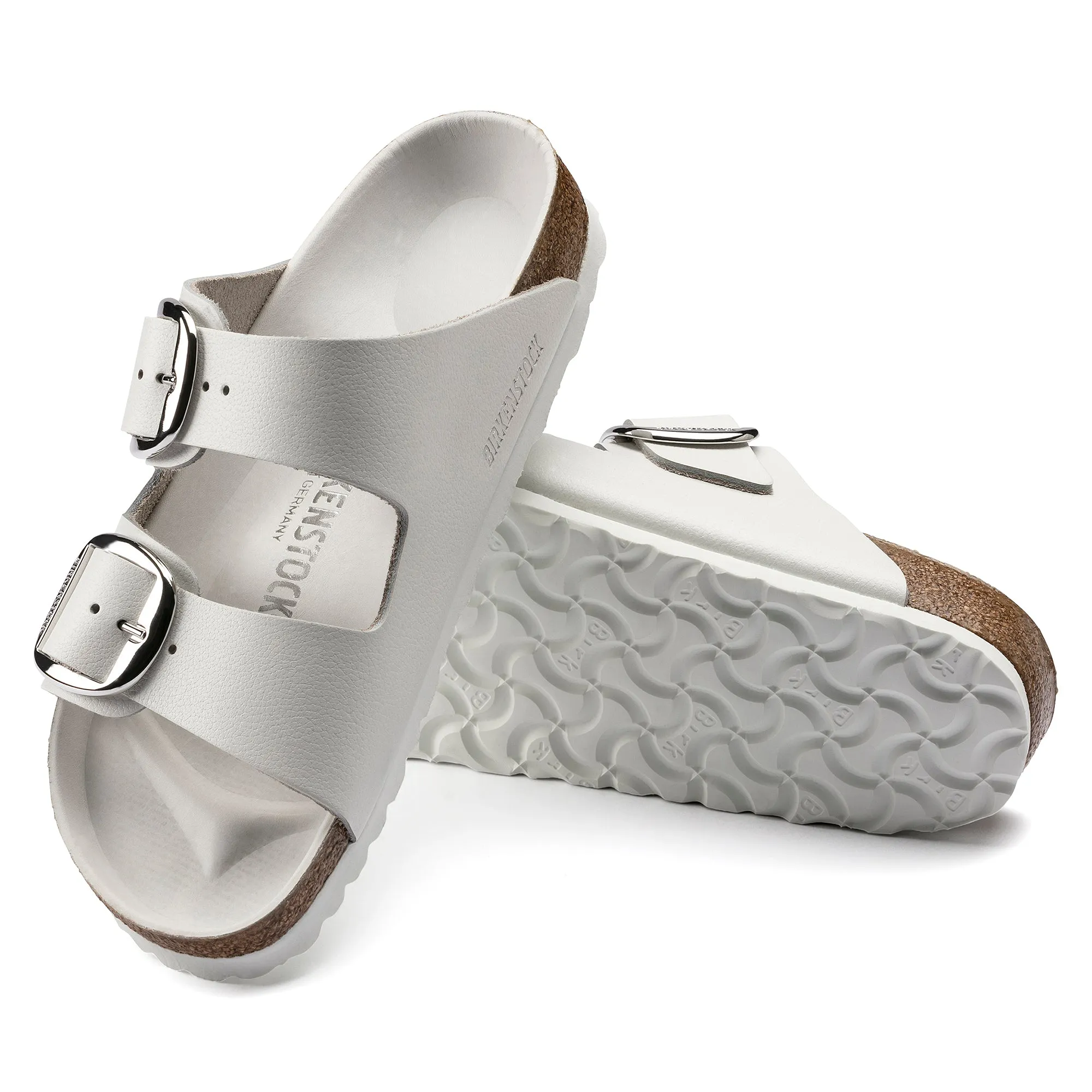 Women's Birkenstock Arizona Big Buckle Leather Color: White (REGULAR/WIDE WIDTH)