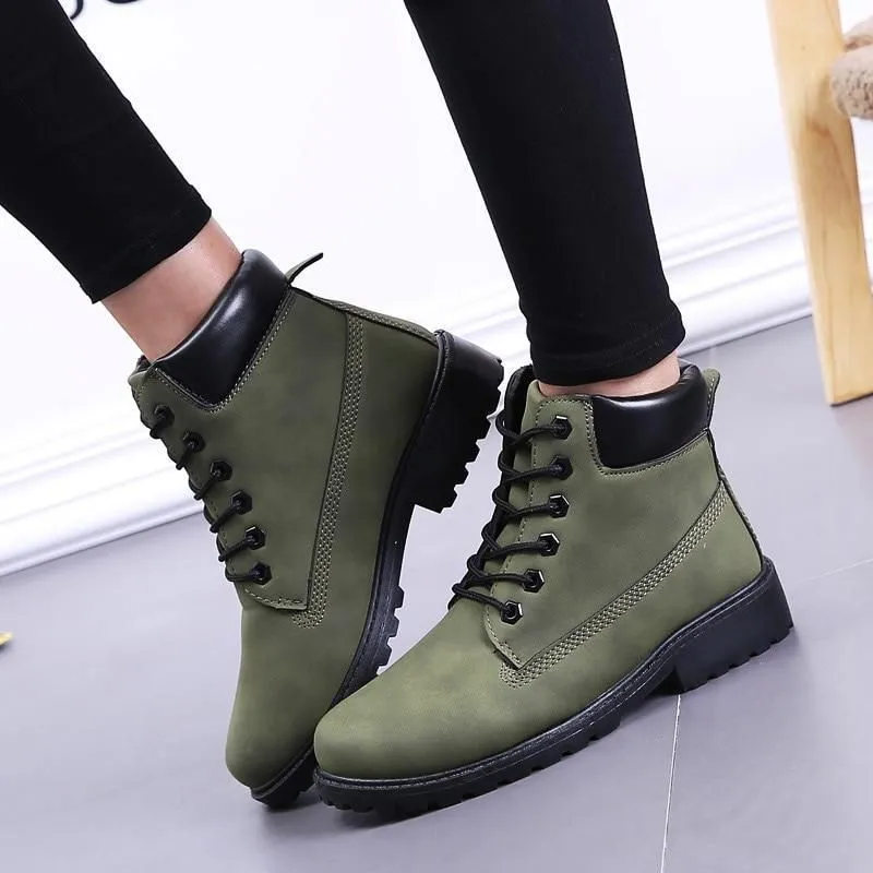 Women's Casual Shoes Warm Plush Lace-Up Ankle Boots #06-wbo191-3-2