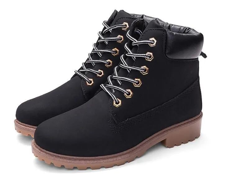 Women's Casual Shoes Warm Plush Lace-Up Ankle Boots #06-wbo191-3-2