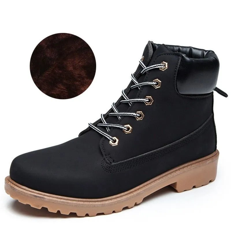 Women's Casual Shoes Warm Plush Lace-Up Ankle Boots #06-wbo191-3-2