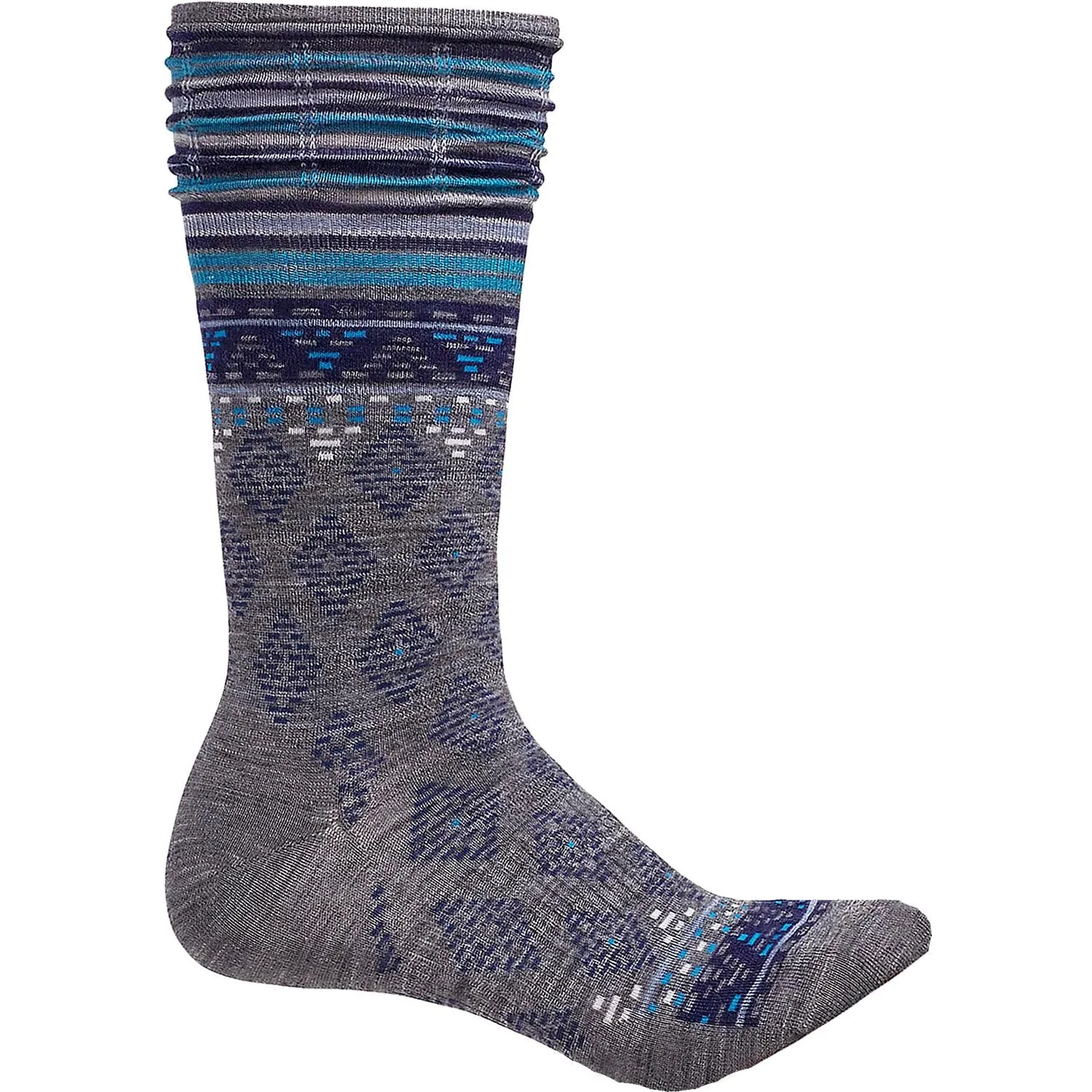 Women's Smartwool Rocking Rhombus Mid Calf Socks Medium Grey Heather Wool