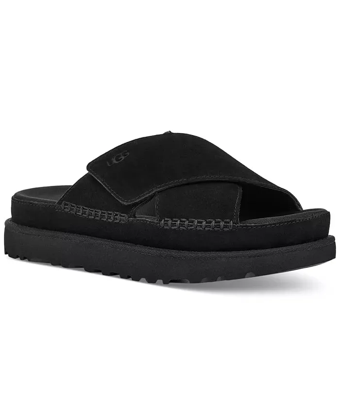 WOMEN'S UGG GOLDENSTAR CROSS SLIDE SANDAL | BLACK