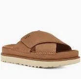 WOMEN'S UGG GOLDENSTAR CROSS SLIDE SANDAL | CHESTNUT