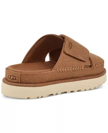 WOMEN'S UGG GOLDENSTAR CROSS SLIDE SANDAL | CHESTNUT