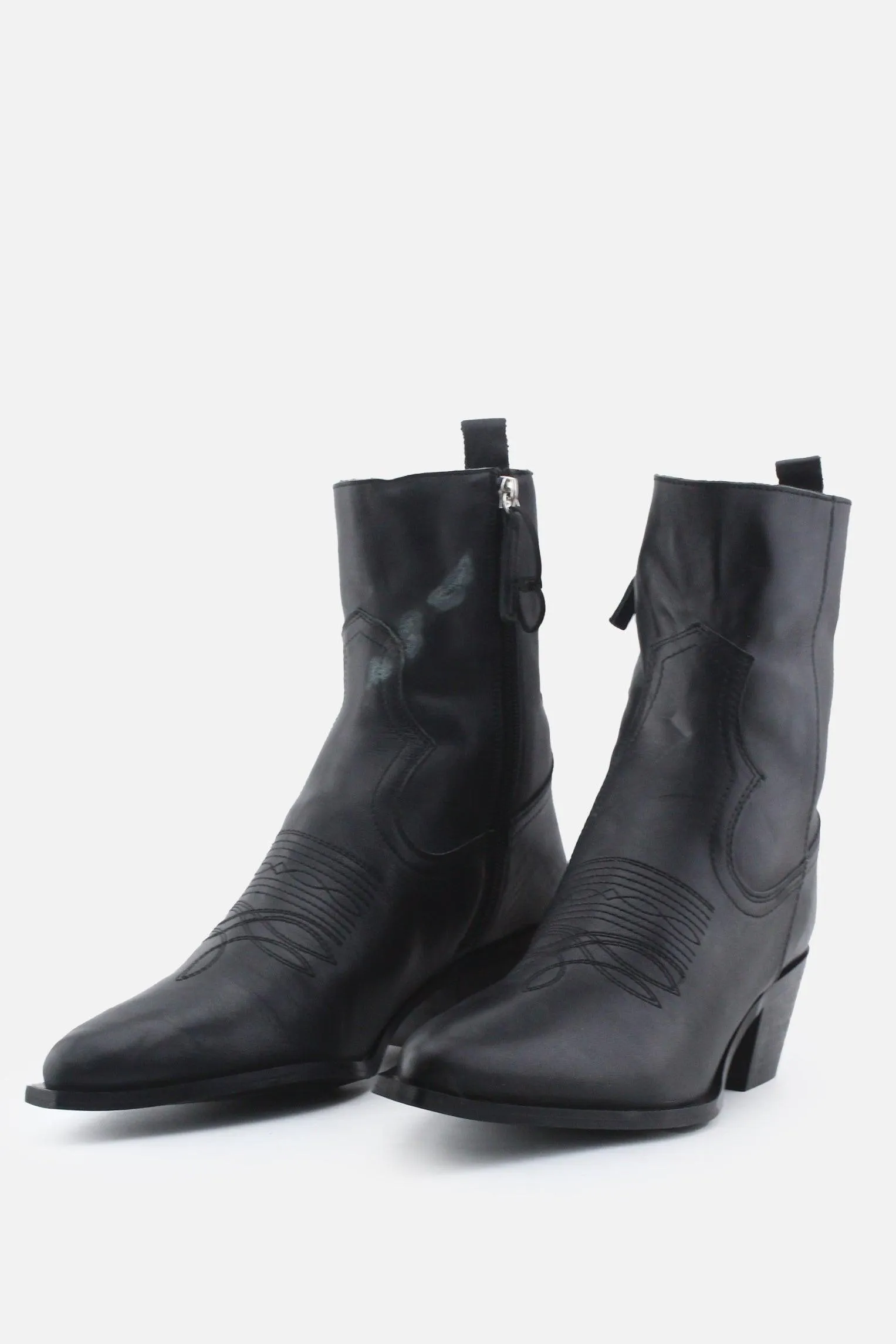 Zara Zipper Cowboy Boots | 100% Authentic Leather