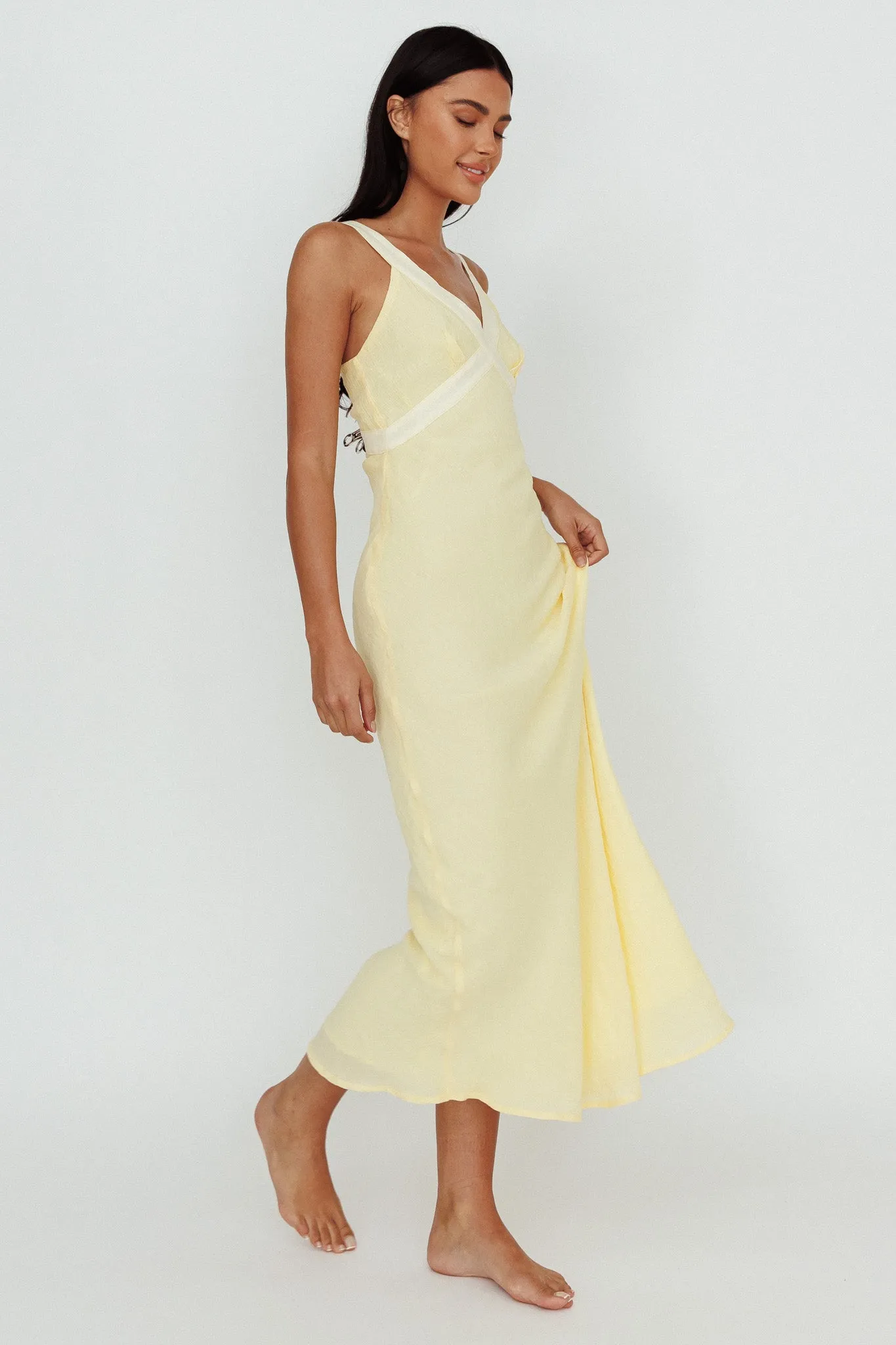 Zariah V-Neck Maxi Dress Yellow